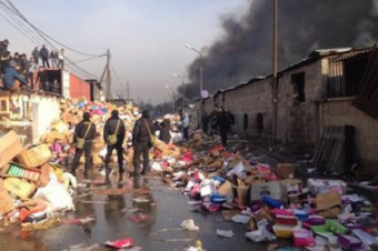 Очередной пожар на рынке Алма-Аты