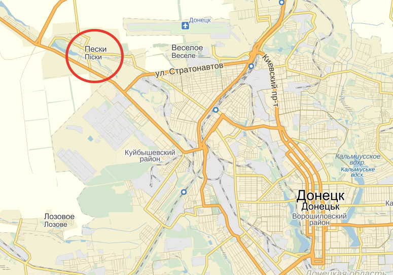 карта Донецка