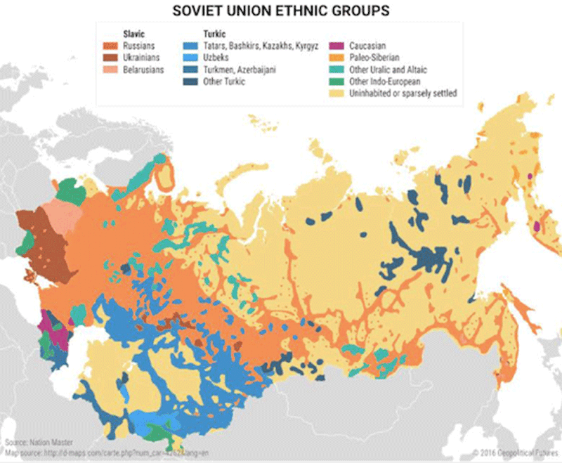 Карта языков в россии