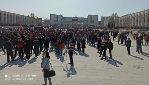 Митинг сторонников Садыра Жапарова в Бишкеке
