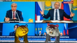 Как Владимир Путин и Касым-Жомарт Токаев искали полосатых кошек в степях Казахстана